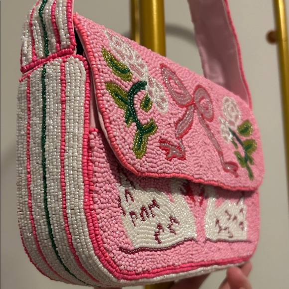 Francesca's Collections Pink Floral Embroidered Shoulder Bag - Picture 5 of 5